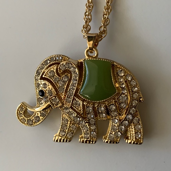Jewelry - Gold Plated Necklace with Elephant Pendant